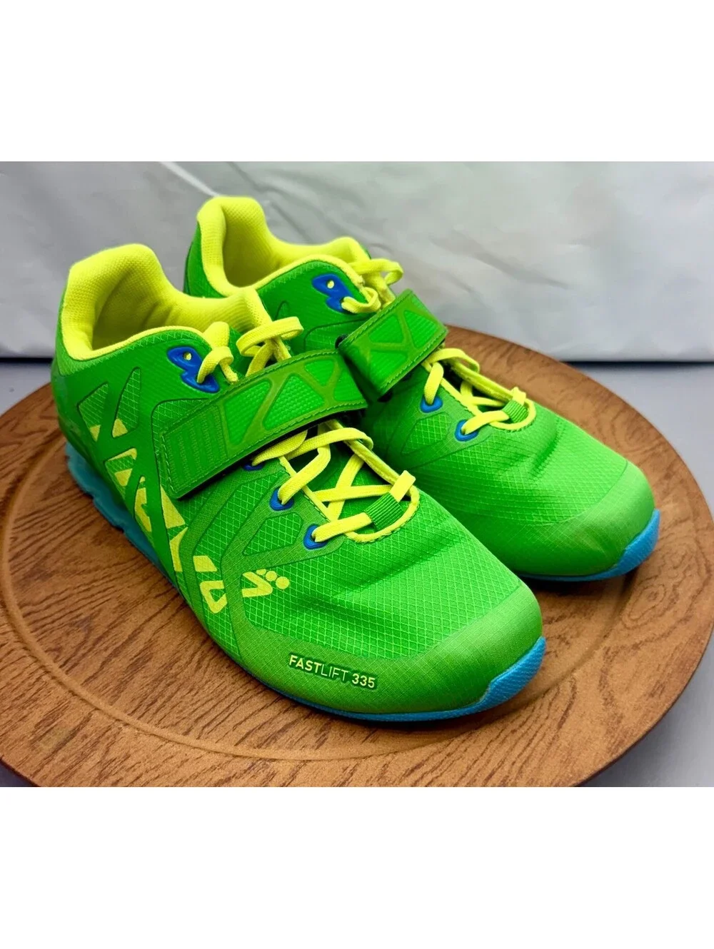 INOV-8 Fastlift 335 Green Yellow Power Weight Lifting Shoes Womens 8.5 Men 7